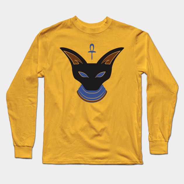 Bastet Figure Long Sleeve T-Shirt by Kat C.